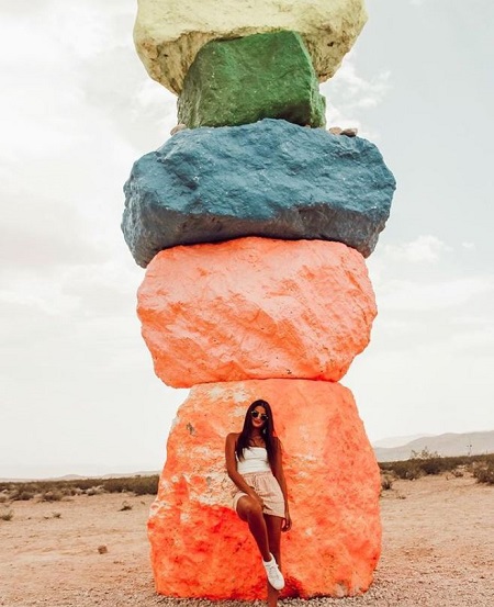 Rachael Kirkconnell visited Nevada to see Seven Magic Mountains
