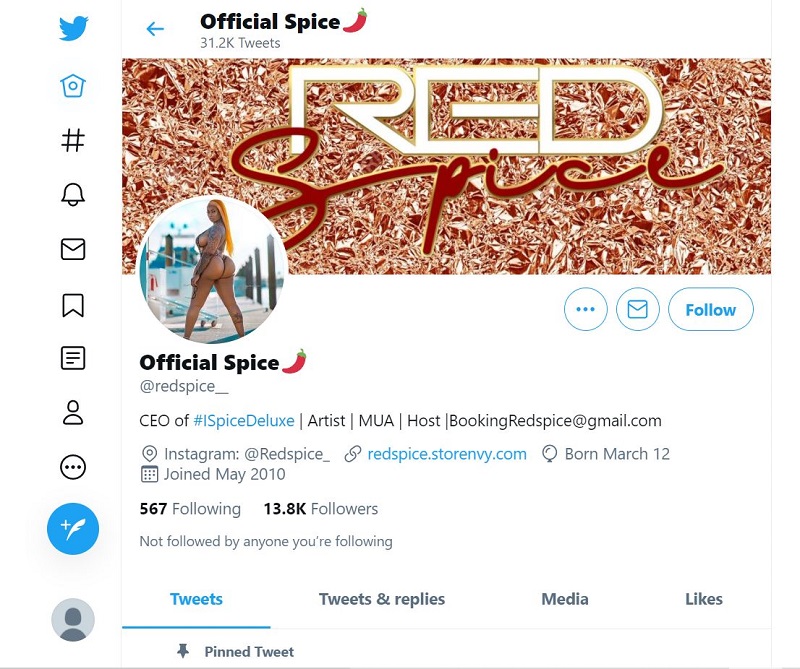 Who is Red Spice? Wiki, Height, Age, Boyfriend, Net worth, Bio & More 21 Red Spice Twitter account