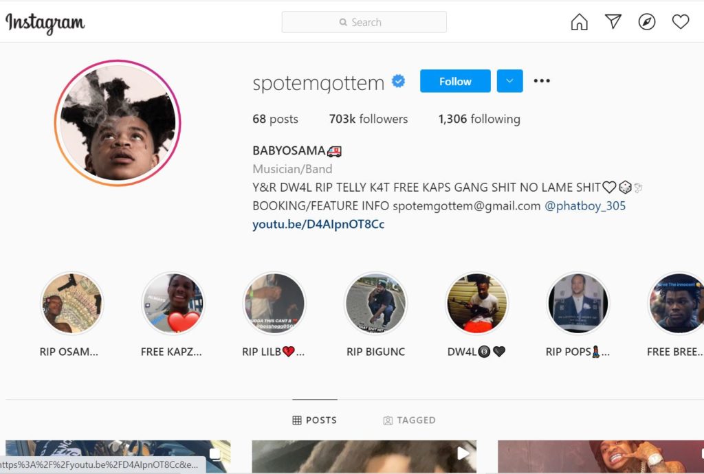 SpotemGottem (Rapper) Wiki | Height, Age, Girlfriend, Family, Biography & More 16 SpotemGottem Instagram account