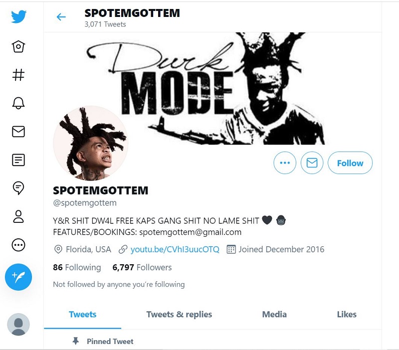 SpotemGottem (Rapper) Wiki | Height, Age, Girlfriend, Family, Biography & More 20 SpotemGottem Twitter account