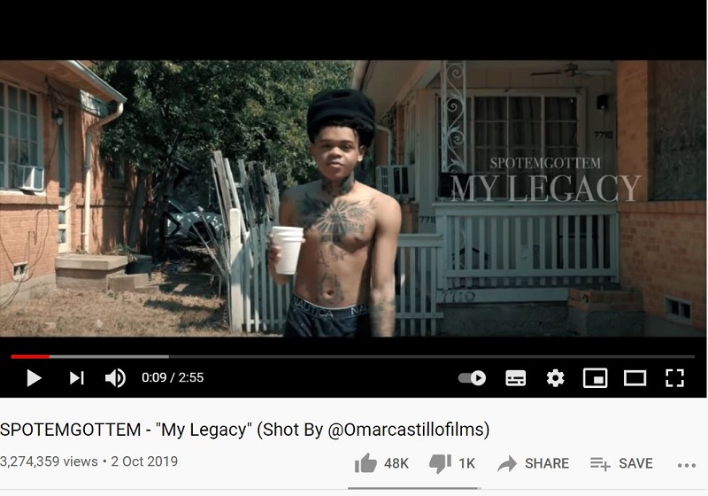 SpotemGottem (Rapper) Wiki | Height, Age, Girlfriend, Family, Biography & More 12 SpotemGottem's song My Legacy