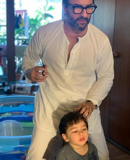 Taimur Ali Khan Wiki, Height, Age, Family, Photos, Biography & More 18 Taimur Ali Khan was given a haircut by his dad Saif Ali Khan