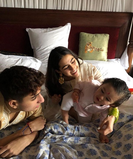 Taimur Ali Khan Wiki, Height, Age, Family, Photos, Biography & More 10 Taimur Ali Khan with his step-siblings Sara Ali Khan and Ibrahim Ali Khan