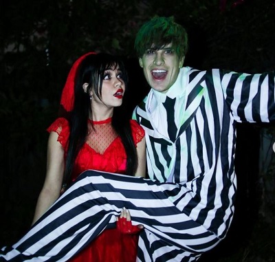 Tarayummy and her partner's halloween look 2020
