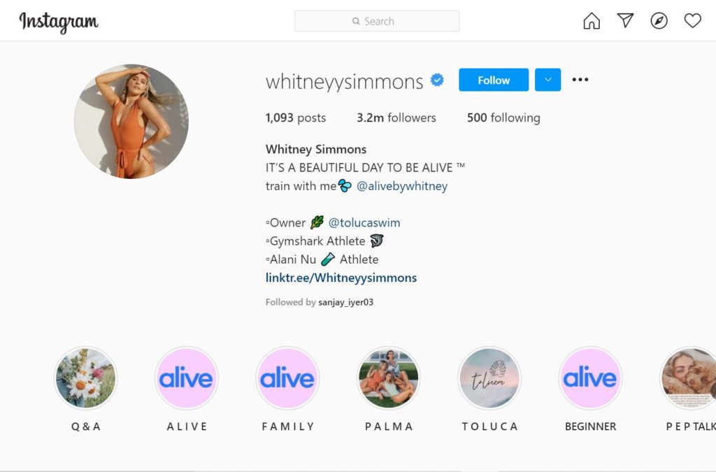 Whitney Simmons Wiki, Height, Age, Husband, Family, Biography & More 15 Whitney Simmons Instagram account