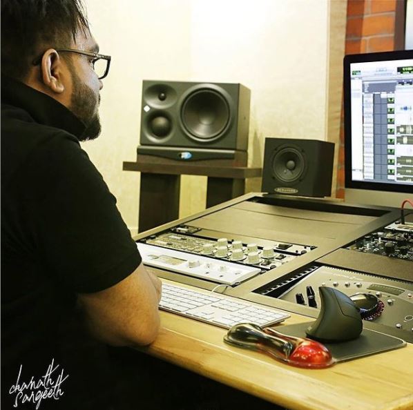 Chamath Sangeeth Wiki - Biography, Net worth, Age, Girlfriend, Parents, Songs, Height & More 9 Chamath Sangeeth during the recording of his song in Chennai India