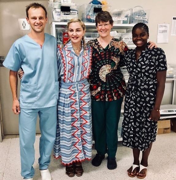 Who is Mercy James? Wiki, Biography & Facts About Madonna's Daughter 10 Mercy James and Madonna with Dr Calis and Dr Queen Central Hospital in Malawi