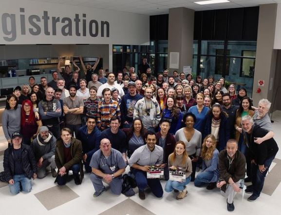 Sirena Gulamgaus with her cast and crew members