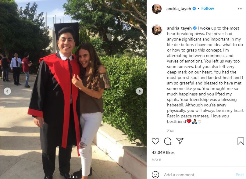 Who is Andria Tayeh? Wiki, Biography, Height, Age, Boyfriend, Parents, Net Worth, Nationality & More 11 Andria Tayeh shared her sorrow on her bestfriend's death