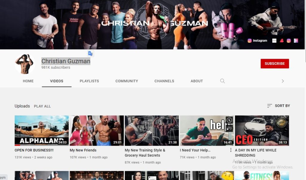 Who is Christian Guzman? Wiki, Biography, Net worth, Height, Weight, Age, Girlfriend, Family & More 11 Christian Guzman's YouTube channel