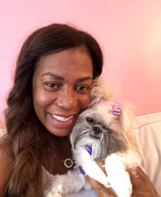 Jennifer Hernandez with her pet female dog Chole