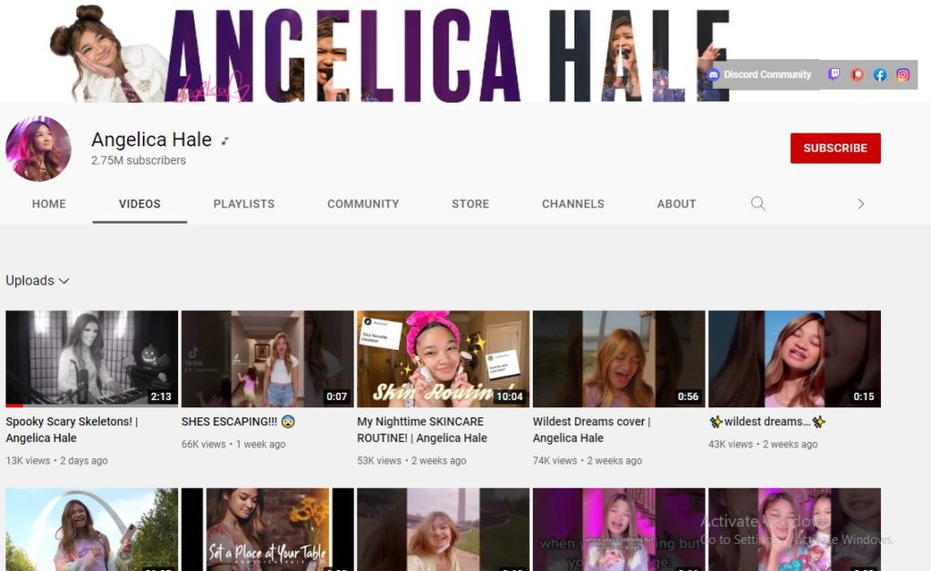 Who is Angelica Hale? Biography, Wiki, Net worth, Age, Height, Parents, Ethnicity & More 9 Angelica Hale's YouTube channel