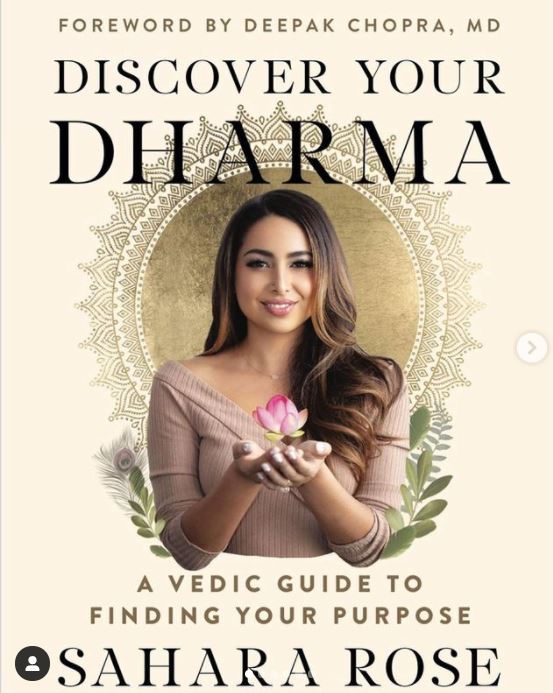 Who is Sahara Rose? Wiki, Biography, Net worth, Age, Husband, Family, Height, Career & More 7 Sahara Rose's book Dharma