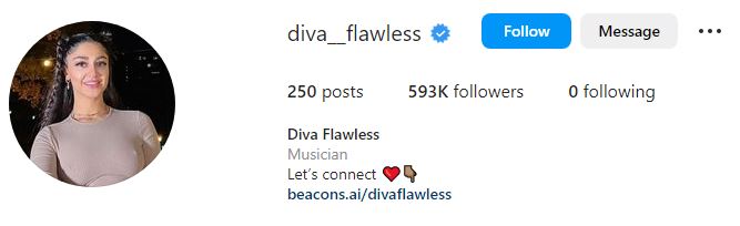 Diva Flawless's Instagram account