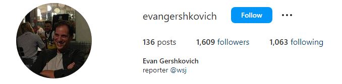 Evan Gershkovich Biography, Age, Wife, Family, Net worth & Facts About Wall Street Reporter 10 Evan's Instagram account