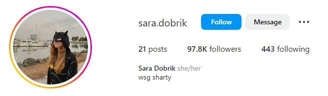 Sara Dobrik Wiki, Height, Birthday, Net Worth, Parents, Boyfriend, Profiles & Bio 11 Sara's Instagram account