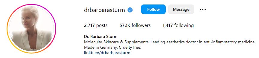 Who is Dr. Barbara Sturm? Wiki, Biography, Age, Husband, Net Worth, Family & More 10 Barbara's Instagram account