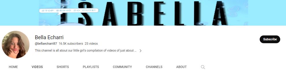 Who was Bella Echarri? Wiki, Biography, Family & Facts About Kyle Echarri's Sister 3 Bella Echarri's Youtube channel