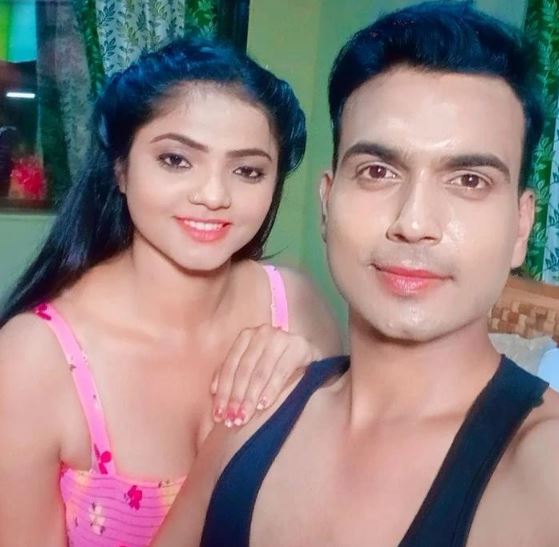 Bharti with her friend