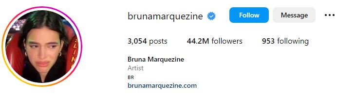 Bruna's Instagram account