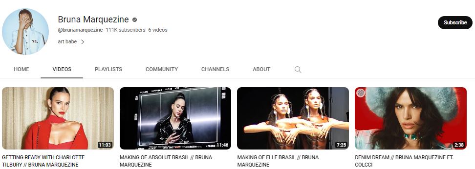 Bruna's Youtube channel