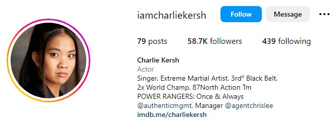 Charlie's Instagram account