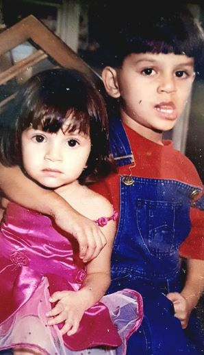 Childhood photo of Chrisann with her brother Kevin