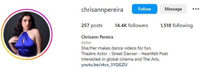 Chrisann's Instagram account