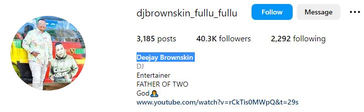 DJ Brownskin Wiki, Age, Wife, Parents, Height, Net worth, Girlfriend, Biodata & More 12 DJ Brownskin's Instagram account