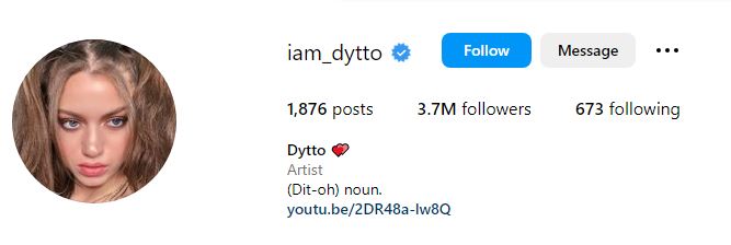 Dytto (Dancer) Net Worth, Birthday, Height, Boyfriend, Family, Wikipedia, Biography & More 9 Dytto's Instagram profile