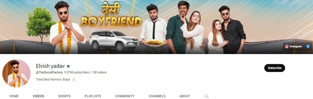 Elvish Yadav: Age, Birthday, Net Worth, Girlfriend, Parents, Height, Caste, Wikipedia, BIO & More 8 Elvish Yadav Main Youtube channel