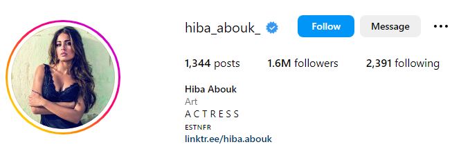 Hiba Abouk Age, Religion, Children, Height, Parents, Nationality, Husband, Biography & More 14 Hiba's Instagram account