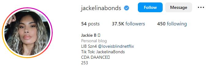 Jackelina Bonds (Jackie B) Wiki, Age, Height, Boyfriend, Net Worth, Parents, Biography & More 10 Jackelina's Instagram account