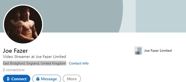 Joe Fazer's LinkedIn