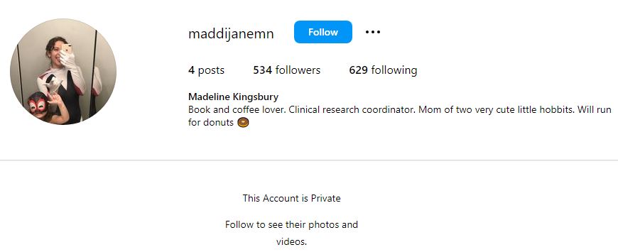 Who is Madeline Kingsbury? Biography, Husband, Children, Age, Family, Wiki & Facts About Missing Mom 8 Madeline's Instagram account
