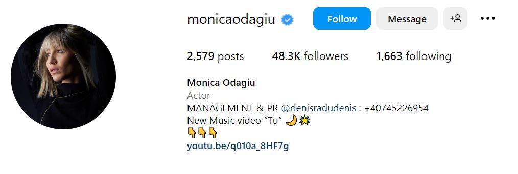 Monica's Instagram account