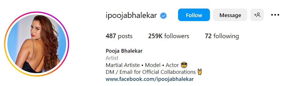 Pooja Bhalekar Wiki, Age, Birthday, Height, Boyfriend, Net Worth, Family, Biography & More 11 Pooja's Instagram account