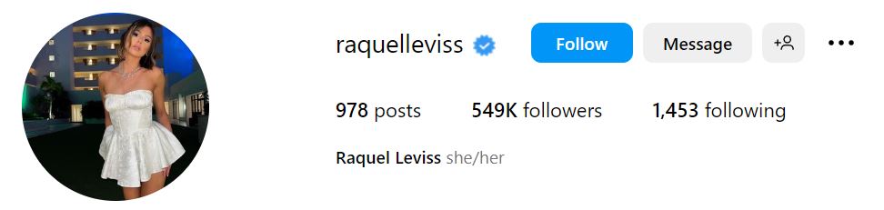 Raquel Leviss Wiki, Biography, Net Worth, Age, Height, Boyfriend, Family & More 10 Raquel's Instagram account