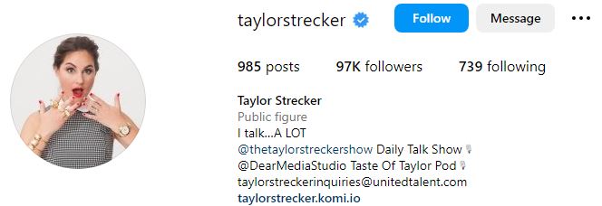 Taylor's Instagram account