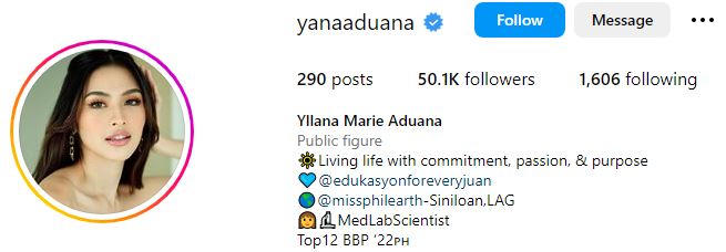 Yllana Marie Aduana Wiki - Age, Biography, Height, Net Worth, Parents, Boyfriend & More 11 Yllana Marie's Instagram account