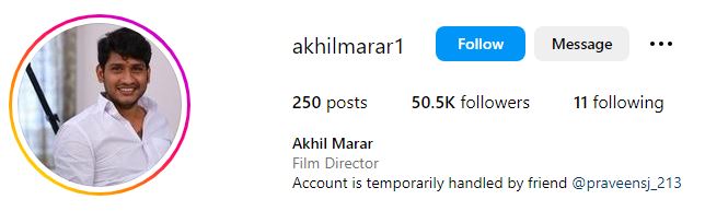 Akhil Marar Wiki, Biography, Wife, Children, Age, Net Worth, Parents, Movies & More 9 Akhil's Instagram account