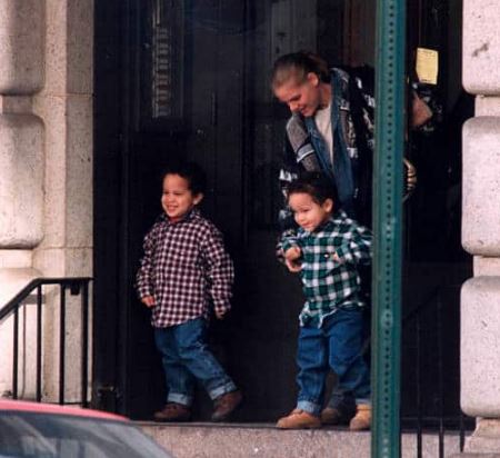 Childhood photo of Aaron Kendrick with his twin brother Julian