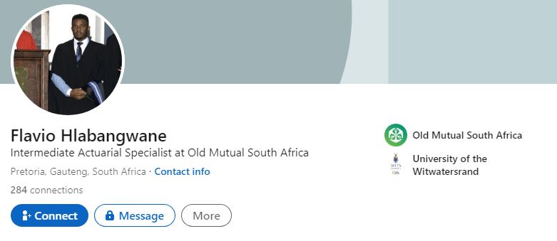 Flavio Hlabangwane Biography, Age, Wiki, Girlfriend, Family, Education, Nationality & More 5 Flavio's LinkedIn account