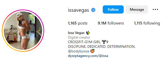 Issa Vegas Wiki, Biography, Age, Height, Net Worth, Boyfriend, Family & More 4 Issa's Instagram account