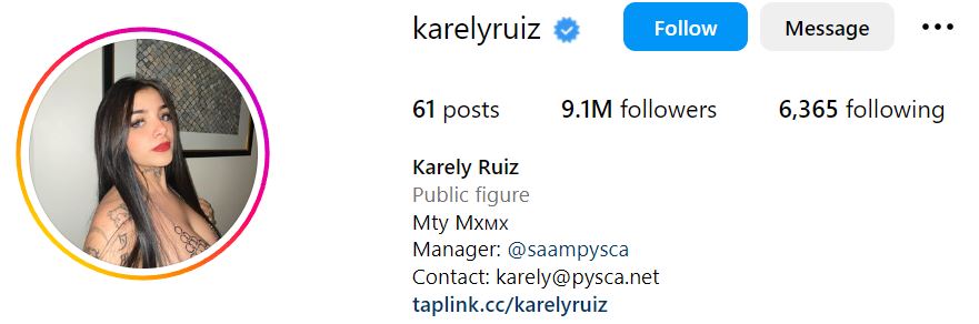 Karely Ruiz Wiki: Biography, Age, Height, Net Worth, Boyfriend, Parents, Nationality & More 7 Karely's Instagram acount