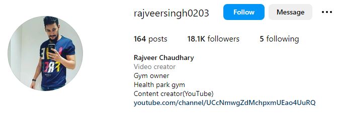 Rajveer's Instagram account