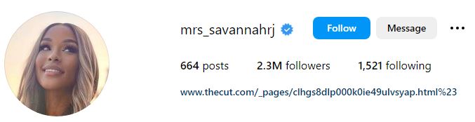 Savannah James Wiki, Age, Height, Net Worth, Kids, Husband, Family, Education, Biography & More 11 Savannah's Instagram account