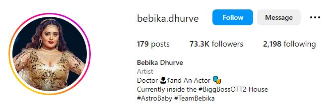Bebika Dhurve Parents, Siblings, Height, Weight, Birthday, Wiki, Boyfriend, Biography & More 9 Bebika Dhurve's Instagram account