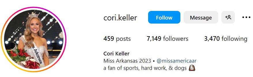 Cori Keller (Miss Arkansas) Wiki, Biography, Age, Parents, Height, Boyfriend, Education & More 12 Cori's Instagram account
