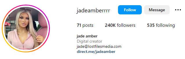 Jade Amber Biography, Wiki, Height, Age, Boyfriend, Net Worth, Family & More 9 Jade's Instagram account